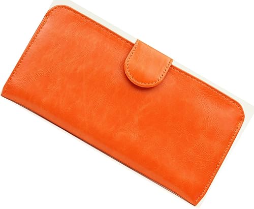 Amazon 11カラー薄型でオシャレでスリムな長財布 超軽量 約50ｇ 薄くて小銭入れ付きの長財布 可愛くてカラフルなデザイン かさばらない ユニセックス さいふ オレンジ バッグ スーツケース