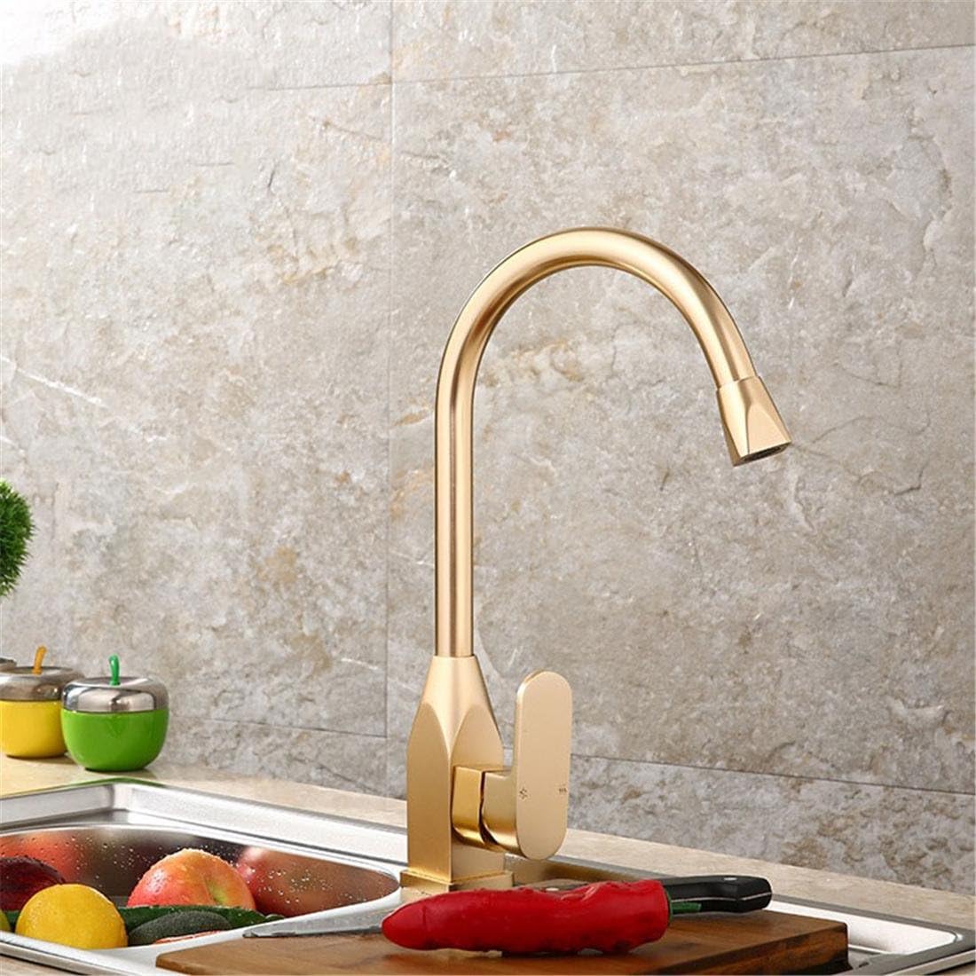 Gold Bath Basin Sink Taps Standard Square Cutting Spout Single Lever , Bathroom Kitchen Hot And Cold Mixer , Modern Chrome Lavatory Faucet
