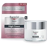 Eucerin Q10 Anti-Wrinkle Night Cream + Pro-Retinol, Facial Cream for Sensitive Skin, 1.7 Oz Jar