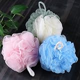Omenluck Blue Lanyard Loofah Sponge Bath Shower Balls Back Scrubber Shampoo view 4