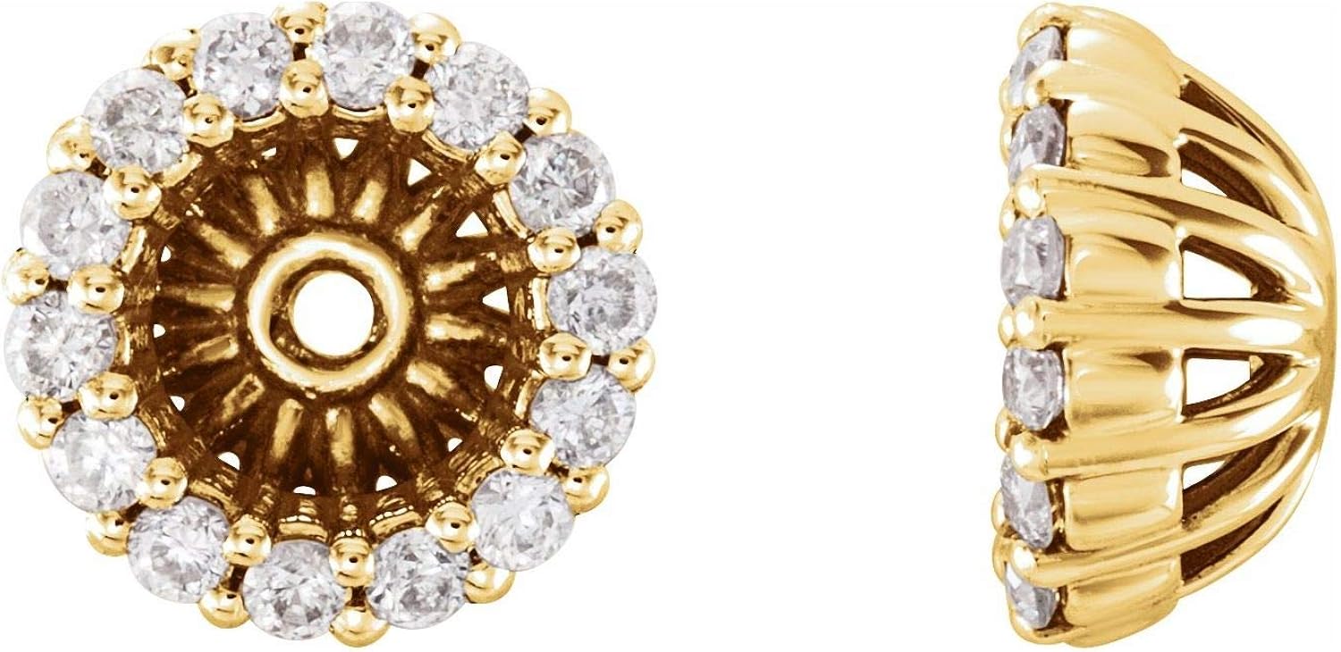 Amazon Com 14k Yellow Gold 1 8 Ctw Diamond Jackets Earring With 4 6 Mm Id For Women Jewelry