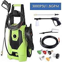 SNAN Pressure Washer, 3000 PSI, 1.8 GPM Electric High Power Pressure Cleaner Machine, with 5 Nozzle Adapter, 19.7FT Hose, Soap Pot and Brush, Suit for Vehicle, Home, Garden