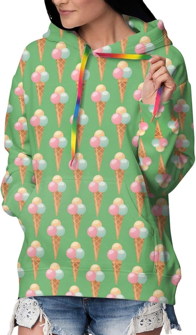 Delicious Colorful Ice Cream 3d Printed Unisex Hoodie