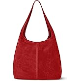 Italian Genuine Suede Hobo Bag for Women with Zipper and Single Strap | Large Soft Slouchy Shoulder Handbag Purse
