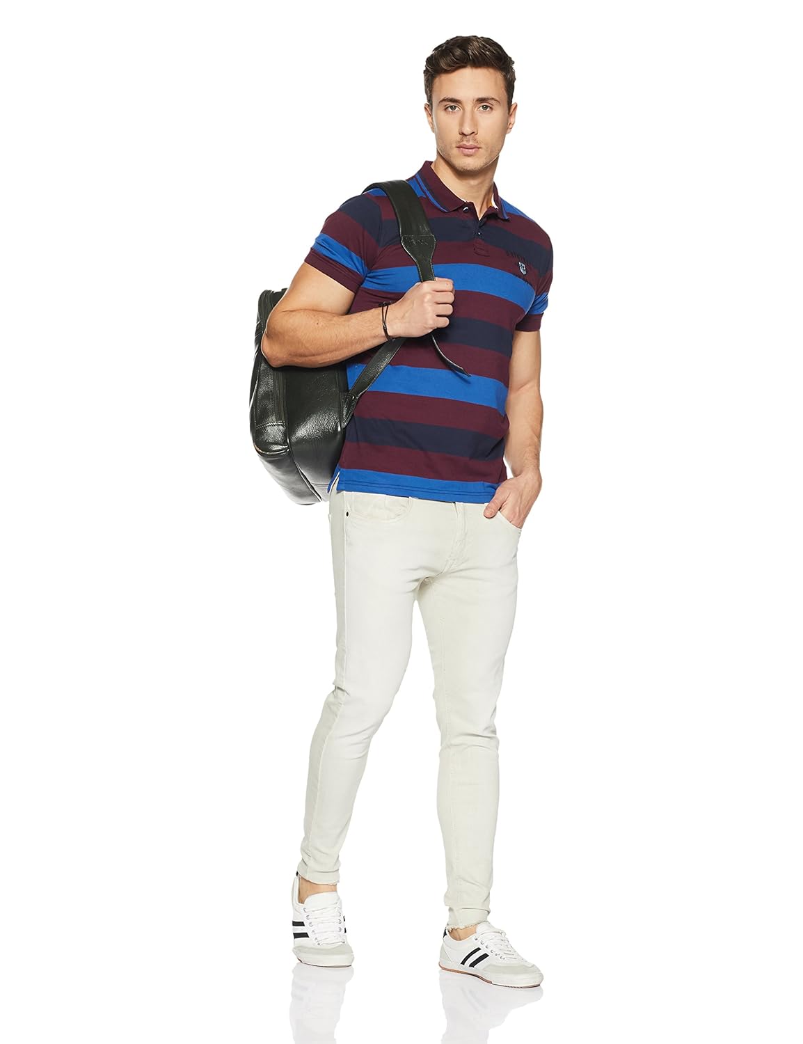 peter england men's plain slim fit polo