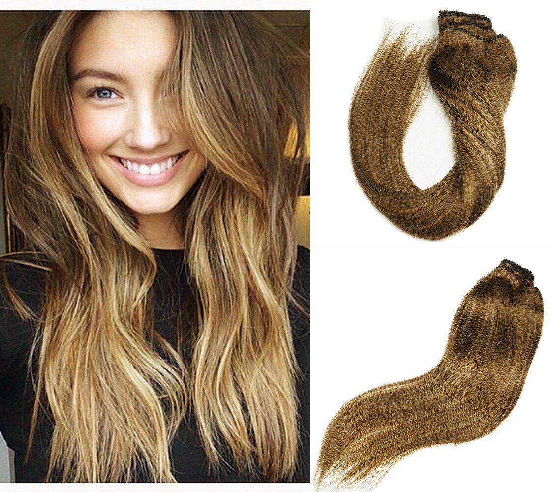 Amazon Com Stella Reina 120g 7pcs Full Set Clip In Hair