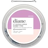 Diane XL 3" Black Bobby Pins for Thick Hair, Strong Hold, 100-Pack | Extra Long Salon Styling Hair Pins for Thick Hair, Buns, Updos, French Twists, Roller Sets &amp; Bridal Hair