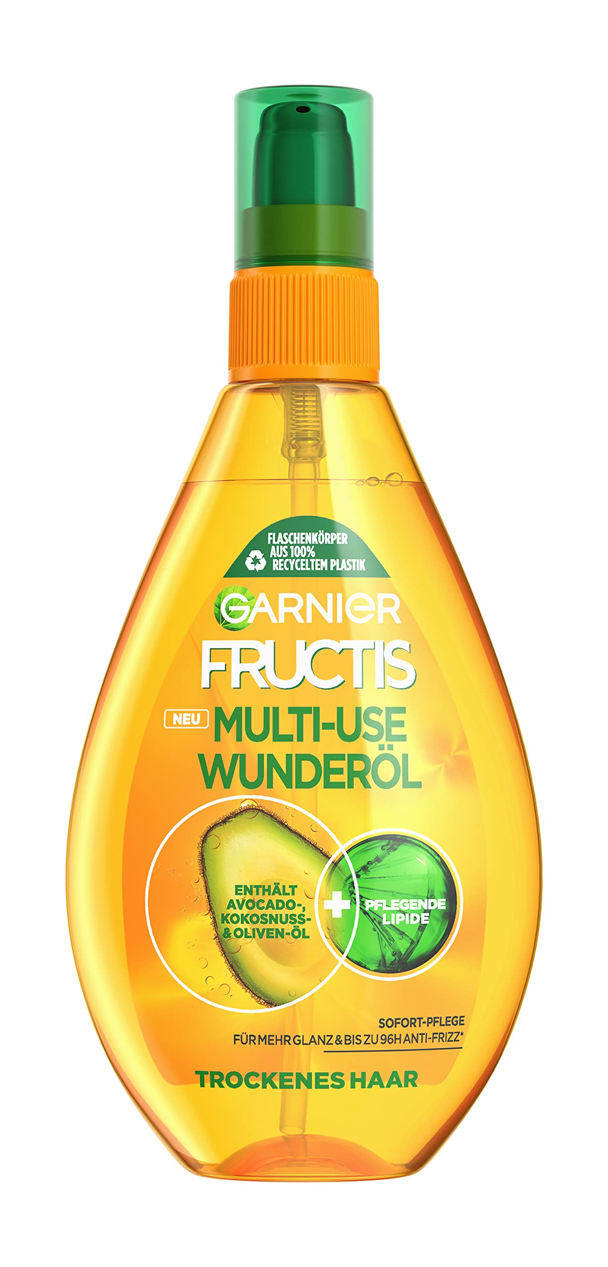Garnier Fructis 3 Wonder Oil for Dry Damaged Hair - No Rinse, Non Greasy, 3 Miracle Oil Repair, 150 ml