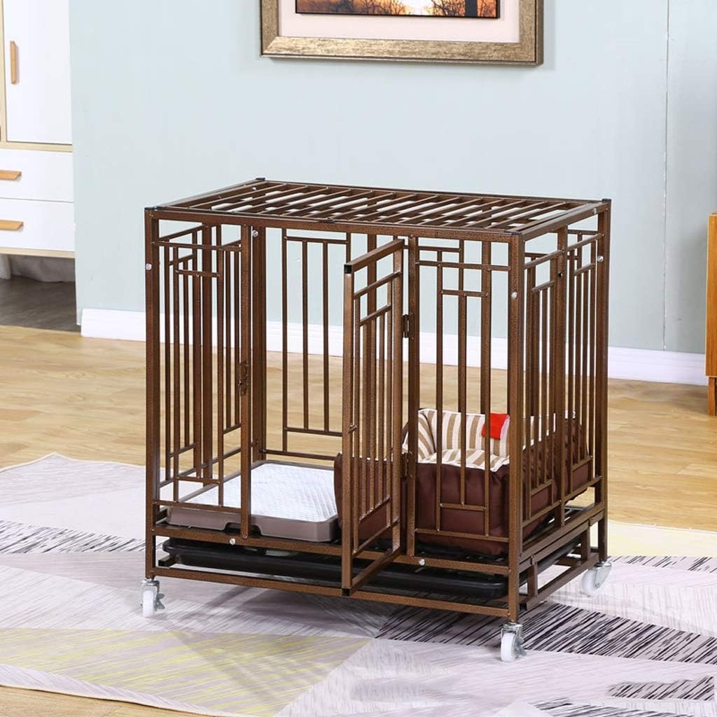 Bronze Color Dog Cage Indoor With Toilet Dog Fence Household Pet Cage