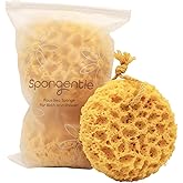 Spongentle Deep Cleansing Body Loofah Sponge, Natural Colors, for Bath and Shower, Multiple Textures for Gentle and Deep Exfoliation, Generous and Rich Lather, (Pack of 3)