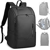 HEROIC KNIGHT Men’s Travel Laptop Backpack with USB Charging Port, Water Resistant Carry On Backpack for 15.6 Inch Computer, Anti-Theft Laptop Bag, 25L Weekender Business Work College- Black