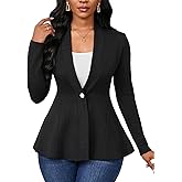 Women Casual Blazers Button Knit Lightweight Business Cardigan Jackets Blazer for Work