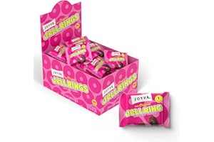 Joyva Original Jell Rings | Box of 96 | Sweet Jell Center with Smooth Dark Chocolate Coating | Kosher Parve | Free of Dairy, Gluten, Soy, and Preservatives