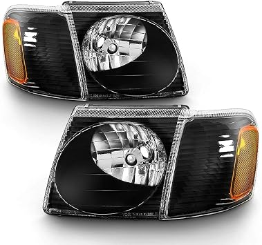 Amazon Com Acanii For 2001 2005 Ford Explorer Sport Sport Trac Headlights Headlamps W Corner Lights 4pcs Driver Passenger Automotive