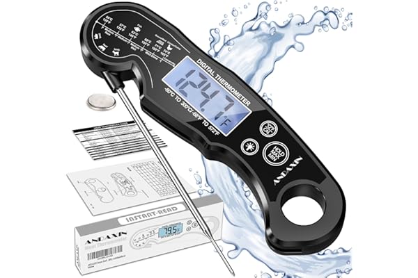 Meat Thermometer Digital - Fast Instant Read Food Thermometer for Cooking, Candy, Outside Grill, and Roast, Digital Food Thermometer with Backlight LCD & Calibration