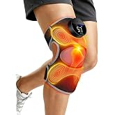 3-in-1 Red Light Therapy Knee Massager with Heat &amp; 4 Vibration Motors | Cordless Controller, 660nm &amp; 850nm Infrared Light, 6 Light Levels, 3 Vibration &amp; Pulse Mode for Knee, Elbow &amp; Shoulder, Black