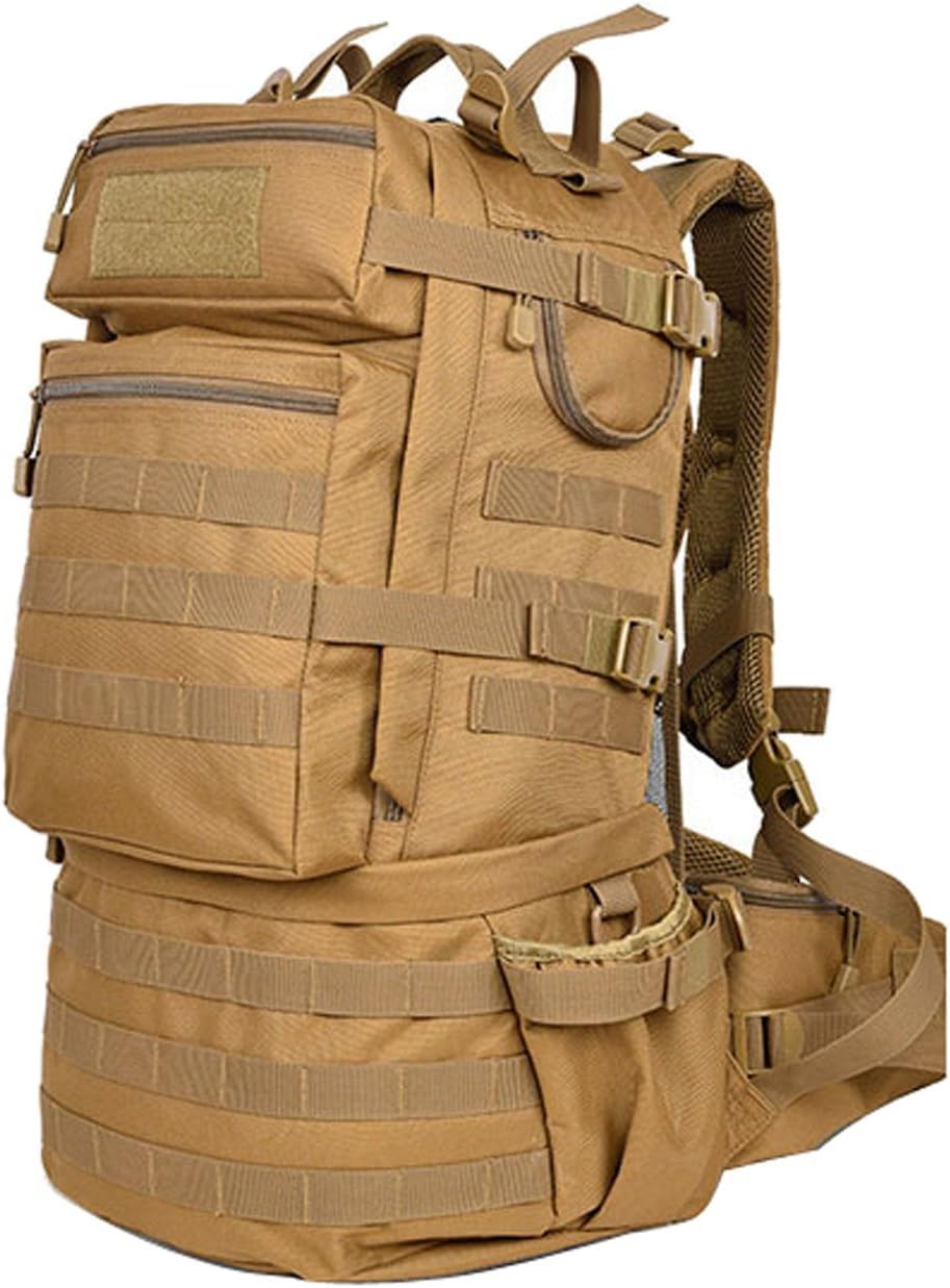 50L Unisex Outdoor Travel Backpack Waterproof Hiking/Camping/Mountaineering Rucksack (Khaki)