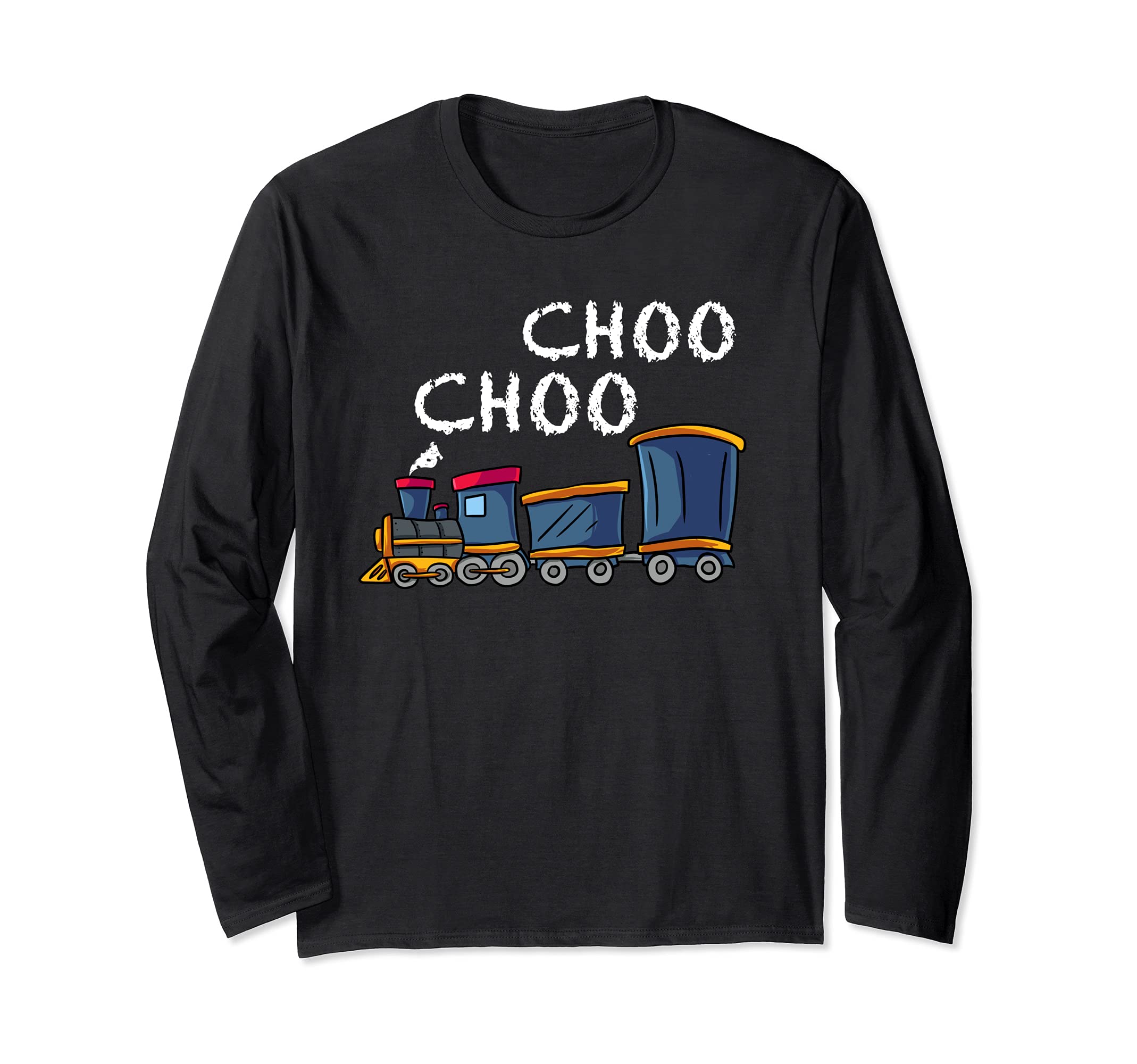 Choo Choo Train Gift for Boys & Girls- Steam Locomotive Long Sleeve T-Shirt