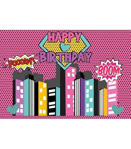 Rosa Superheldin Geburtstag Hintergrund Banner – 180 X 125 Cm Für Mädchen-Party