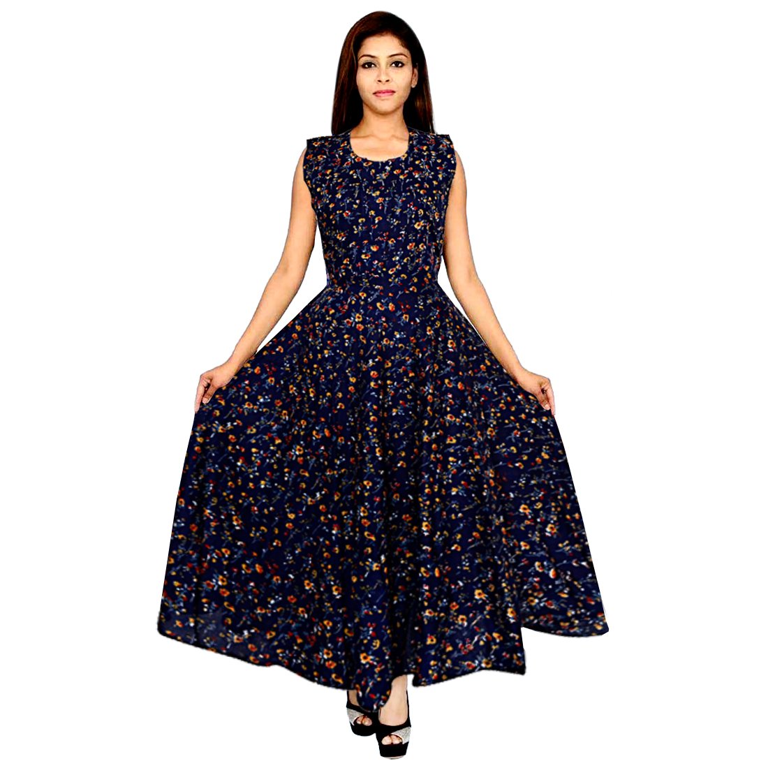 jwf women's cotton jaipuri print maxi long dress, free size (multicolour, fr_4902)