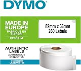 DYMO LabelWriter Large Address Labels 36x89 mm Roll of 260 Black on White