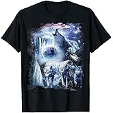 Tropical Wolves Wolf Howling at Moon T-Shirt
