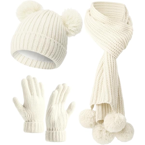 Amazon.com: SATINIOR 4 Pcs White Cable Knit Winter Scarf  display picture 2