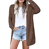 Dimur Cardigan Sweaters for Women Lightweight Open Front Waffle Knit Cardigans Casual Loose Fall Outfits for Women 2025