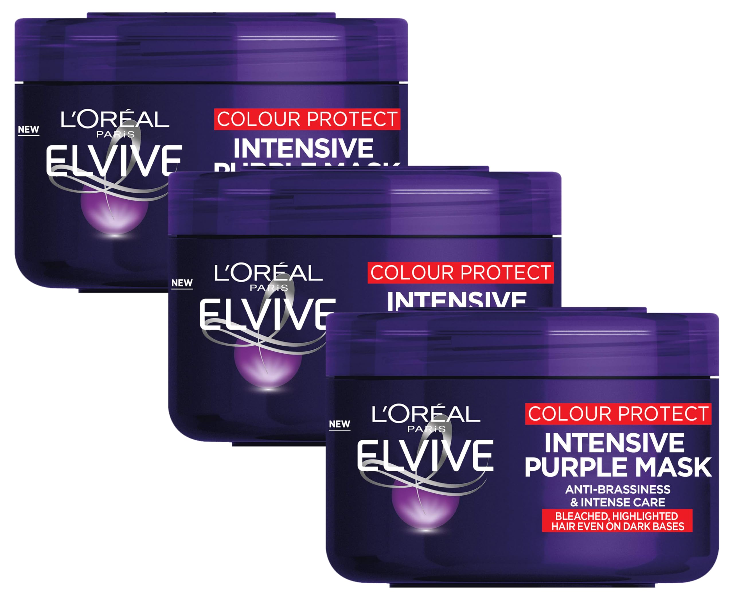L'Oreal Paris Elvive Colour Protect Anti-Brassiness Purple Mask,250 ml (Pack of 3)