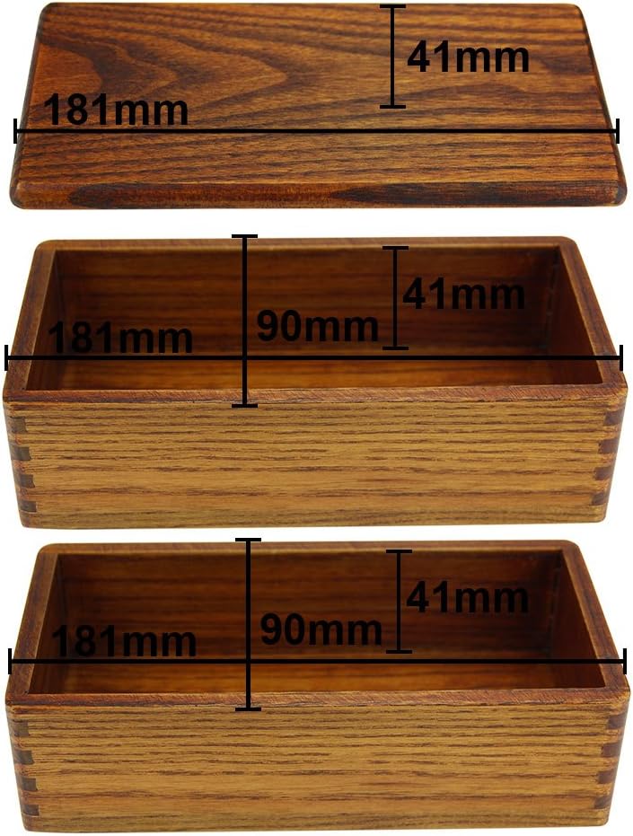 AOOSY Bento Lunch Box,Japanese Style Traditional Natural Wooden Bento Lunch Boxes Double Layer Food Fruit Sandwich Container Sushi Kit Box for Travel School Camping(with Wood Fork Spoon) - Image 5