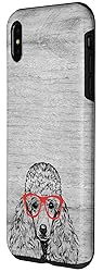 iPhone XS Max Poodle in Red Glasses Nerd Dog Case