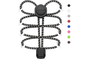 HOMAR Elastic No Tie Shoelaces Stretch Tieless Shoe Laces with Lock Device for Kids Adults Elastic No Tie Shoe Strings