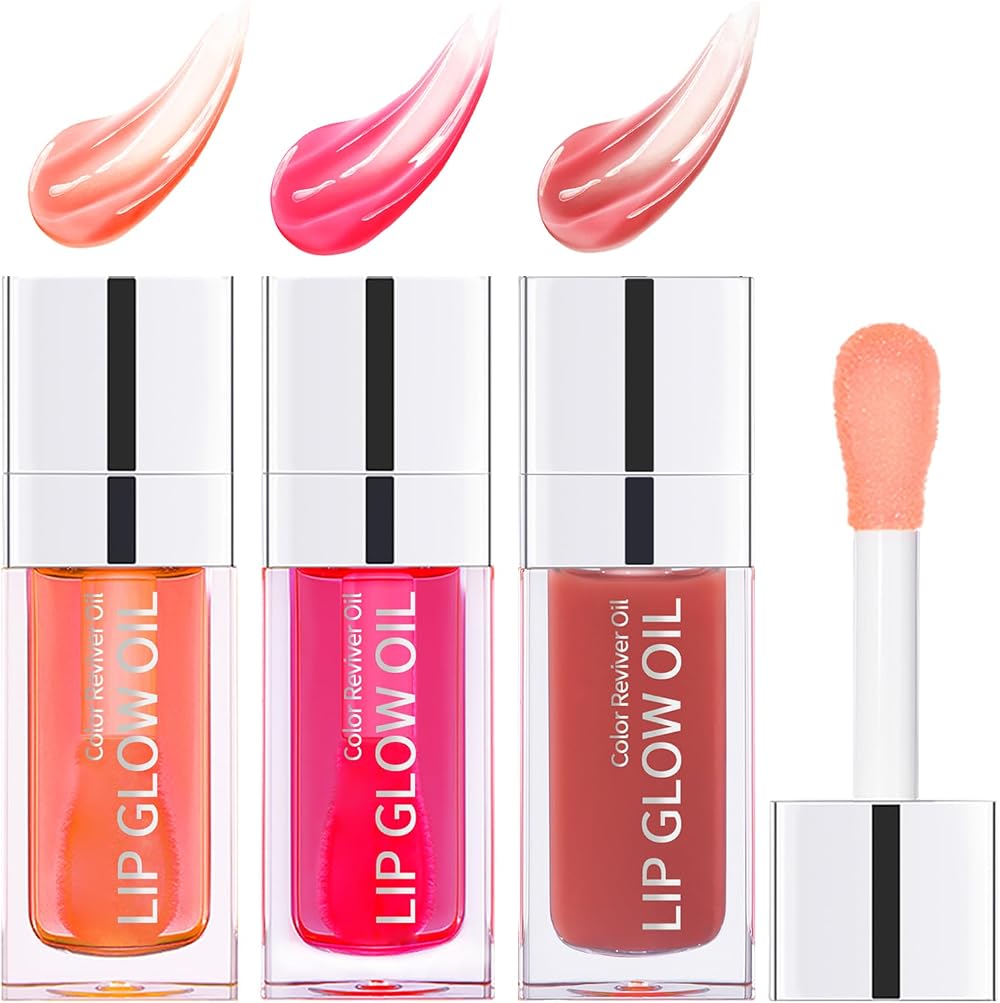 Smarxin Hydrating Lip Glow Oil Long Lasting Plumping Lip Gloss Balm 3PCS