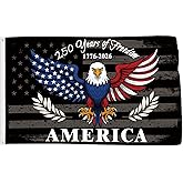 Probsin 250 Anniversary Flag 3x5 Ft America Eagle 250 Years of Freedom 1776-2026 Patriotic Yard Signs Party Supplies Hanging Decor for Room House Welcome Photo Backdrop with Brass Grommets