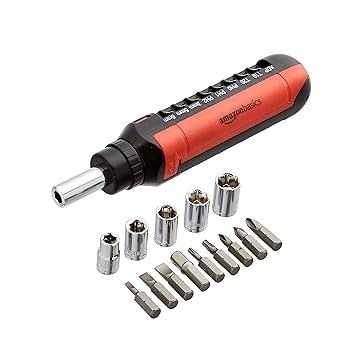 AmazonBasics 15-in-1 Magnetic Ratchet Wrench and Screwdriver Set