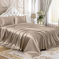 Homiest 4pcs Satin Sheets Set Luxury Silky Satin