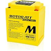 Motobatt MB10U (14.5AH, 175CCA) Replaces Yuasa YB10AA2, YB10LA2, YB10LB, YB10LB2, Factory activated AGM