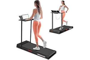 Walking Pad with Handle Bar, Foldable Under Desk Treadmills Mini Walking Pad Running Machine with Remote Control 300lbs Capac