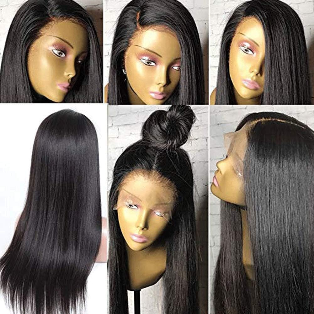 Human Hair Wig 9A Brazilian Full Lace Wigs Human Hair Wigs with Baby Hair Straight Full Lace Human Hair Wig for Black Women Silky Straight Wig Glueless Human Hair Wigs Pre Plucked 180% Density 10"