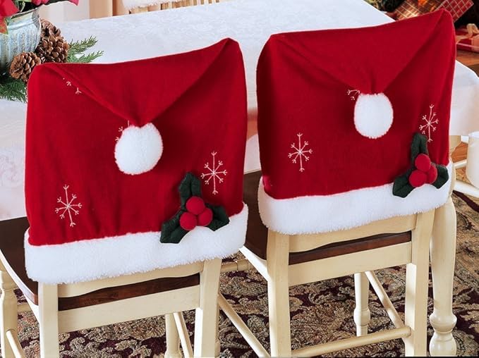 Santa Hat Christmas Chair Covers Set Of 2 By Collections Etc Amazon