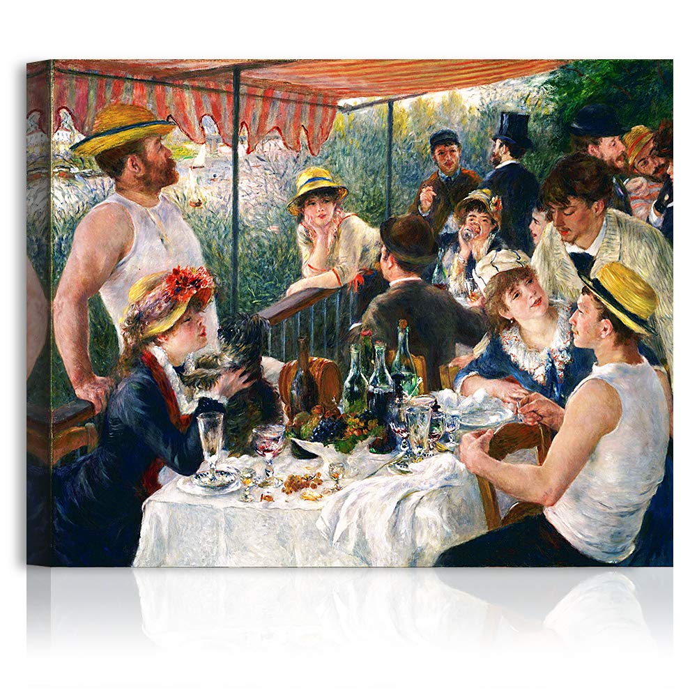 A&T ARTWORK Luncheon of the Boating Party by Pierre-Auguste Renoir The World Classic Art Reproductions, Giclee Canvas Prints Wall Art for Home Decor, 30x24 inches