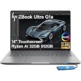 HP ZBook Ultra G1a Laptop 14" Touchscreen, Ryzen AI Max PRO 385, 32GB/512GB | Next Gen ZBook Power, QHD+ OLED 400-Nit, AI Mobile Workstation, AMD Radeon 8050S, Copilot+ PC, USB C HUB, Wi-Fi 7, Win 11 Pro
