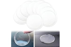 Fogfar 8 PCS 3.15 Inch Car Anti-Slip Mats, Universal Car Mobile Phone Non-Slip Gel Pads, Round Car Mats, for Cell Phone, Sunglasses, Keys, Coins (Transparent)