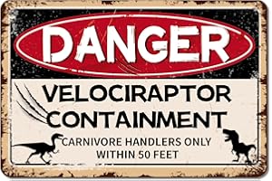 Metal Dinosaur Sign, 30x20cm/12x8 Inch Vintage Dinosaur Park World Wall Decor Ornament Retro Tin Sign Poster Decals for Boys 