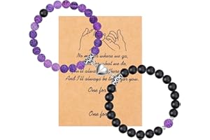 GIEIWIW Magnetic Bracelets for Couples Love Bracelets Distance Natural Beaded Bracelet Valentines Day Gifts