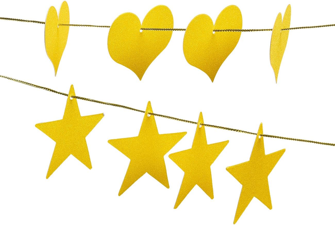 BLUE PANDA Gold Glitter Custom Banner Set Including Letters, Numbers and Symbols, Birthday, Wedding, Party Decoration, 121 Total Pieces - Image 5