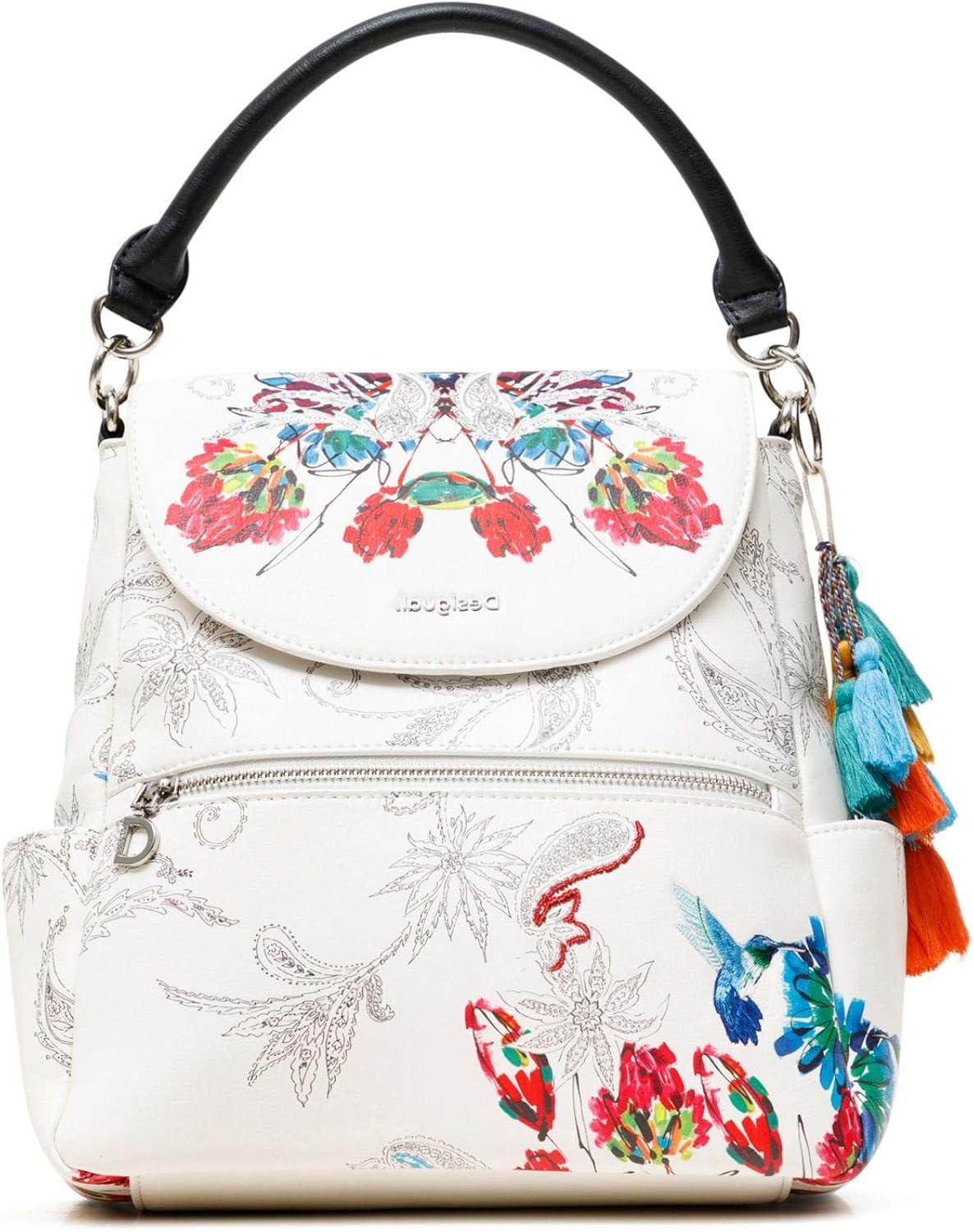 Desigual Women's PU Backpack, Medium, White Amazon.co.uk Clothing