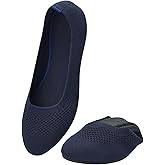 poemlady Women’s Ballet Flat Shoes Dress Shoes Knit Round Toe Slip On Ballerina Walking Flats Shoes for Woman Low Wedge Casual