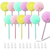 SBYURE 12 Pack Pom Pom Ballpoint Pen Colorful Fluffy Ball Pen Cute Fluffy Pen Pom Pom Pens for Girls Party Supplies,Gift Pen Cute Stationery and Office Supplies