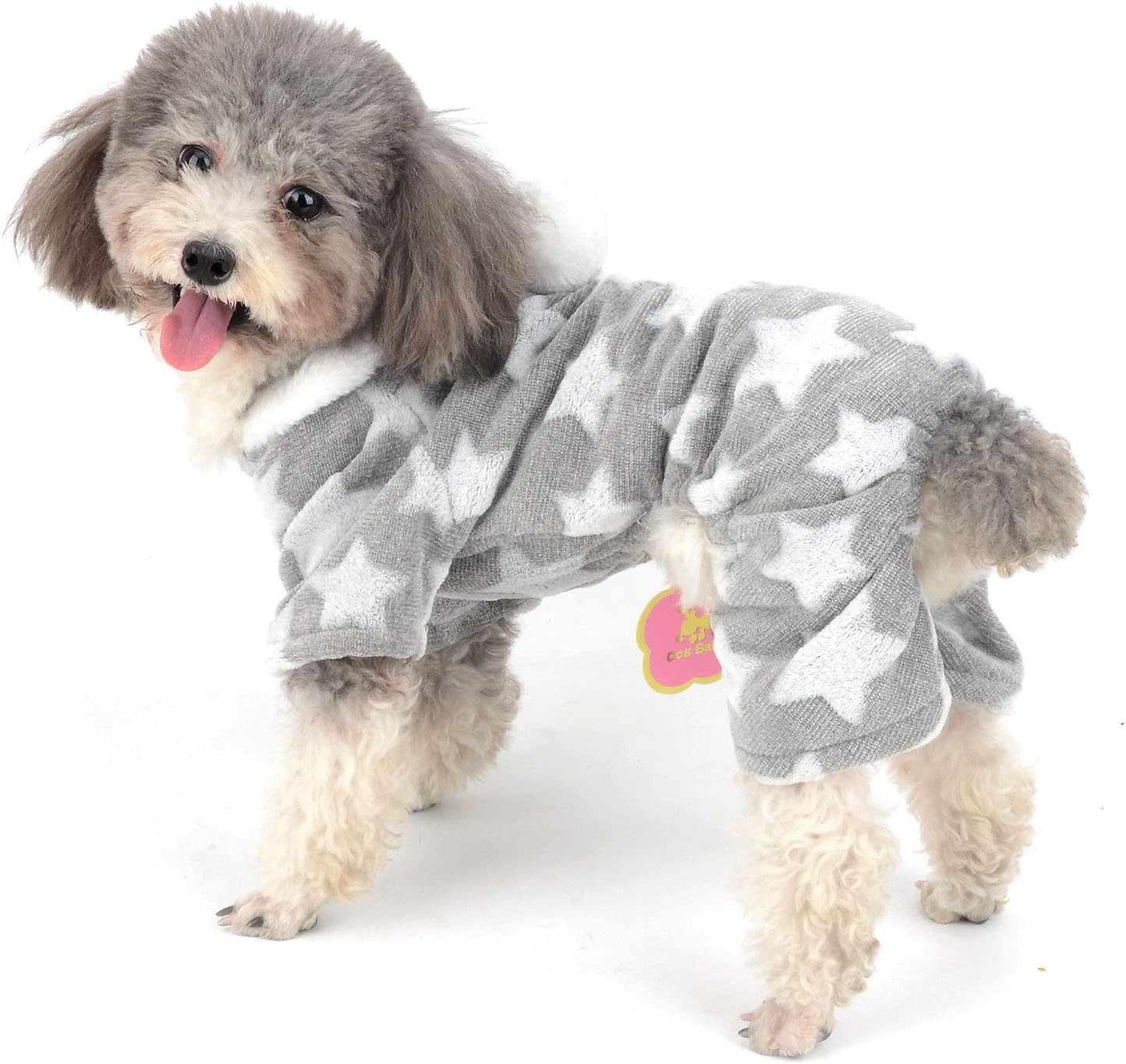 Ranphy Dog Pajamas Fleece Overall Winter Jumpsuit Girl Pet Pjs Hoodie Chihuahua Clothes Puppy Pyjamas Outfit Doggy Christmas Costume Yorkie Apparel for Small Dog Cat Gray L